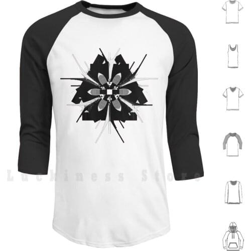 Black And White Structure 2 Hoodies Long Sleeve Geometry Black White Structure Red Abstract Code Math