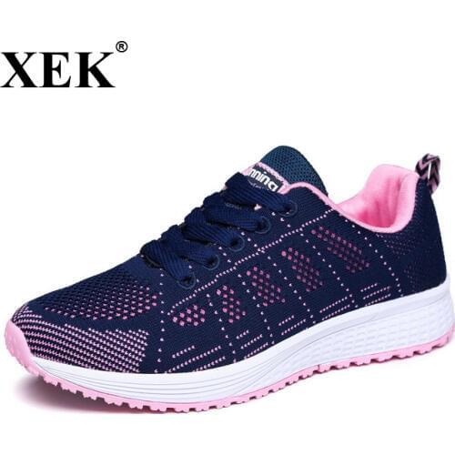 XEK Breathable Sneakers Women Summer Athletic Outdoor Sports Entertainment Shoes Women Running Shoes GSS17