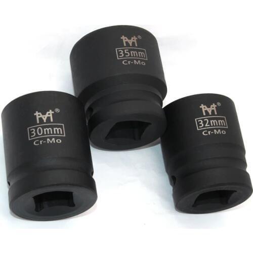 3/4" Inch CR-MO Impact Socket Heavy Duty 17mm 18mm 19mm 21mm 22mm 24mm 27mm 30mm 35mm 38mm 41mm 46mm Hex Black Air Sockets