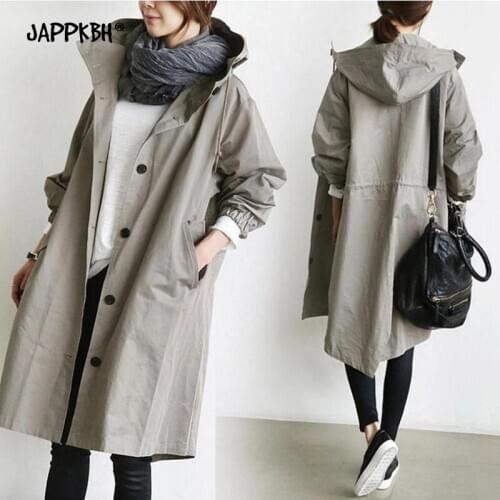 JAPPKBH Women's Hooded Trench Coats