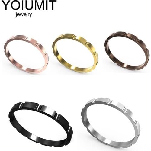 Yoiumit Combination Ring Interchangeable Inner Filled Rings Copper Accessories Arctic Symphony Collection Women Bague Acier