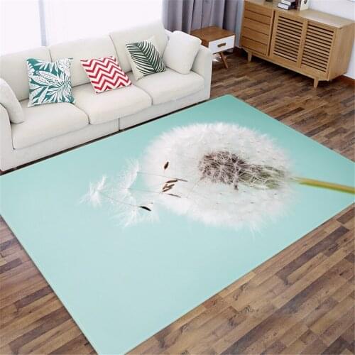 Dandelion Plant Pattern Children Room Mat Non-slip Washable Soft Flannel Sponge Rug For The Balcony Large Kitchen Floor Mat