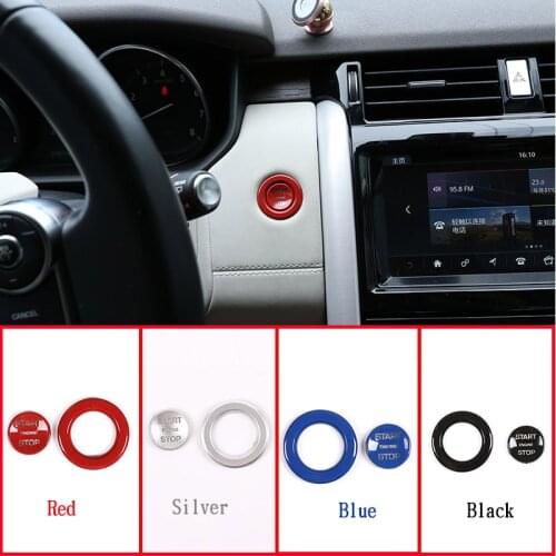 Red/Silver/Blue ABS Car ABS Engine Start Stop Button Trim For Land Rover Discovery Sport LR5 Range Rover Sport Vogue Evoque Part