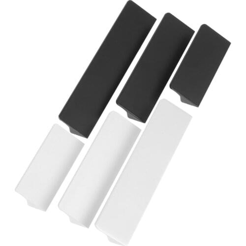 Matte Metal Handle Aluminum Alloy Pull Black/Metallic Knob w/screw 64/96/128mm Hole Modern Fashion Simple Kitchen Bathroom Chest