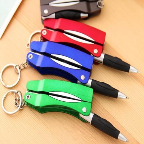 100pcs Multifunction pen, Korean style stationery, folding scissors, ball point pen, LED flashlight, ball point pen