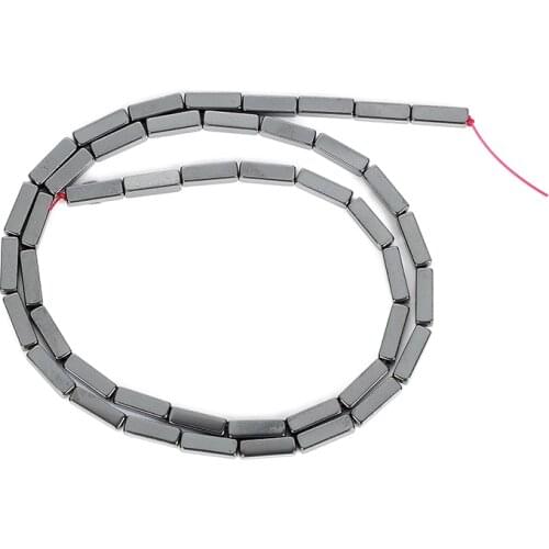 New 3-13mm Rectangle Black Hematite Bead Natural Stone Beads For Jewelry Making DIY Loose Space Beads Necklace Bracelet Handmade