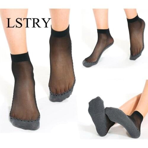2021 New Velvet Silk Spring Summer Women Socks Breathable Soft Cotton Bottom Wicking Slip-resistant Short Sock10 Pairs=20pcs