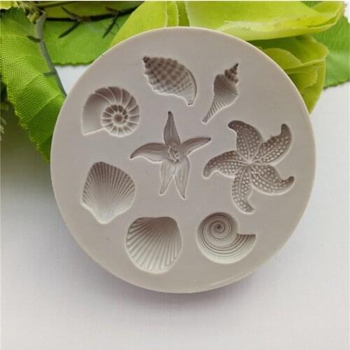 Ocean Biological Conch Sea Shells Chocolate Cake Silicone Mold Kitchen Tools