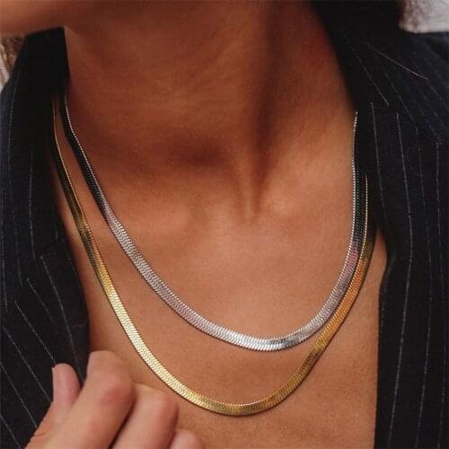 New simple short clavicle chain 316L titanium steel gold-plated 2-5mm personality necklace men women holiday party jewelry gifts