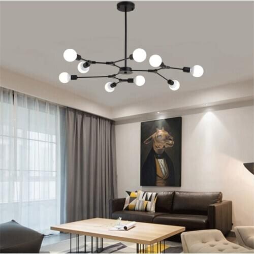 Nordic Branch Pendent Light Living Room Modern Simple Spide Lamp Retro Hanging Lamps Led Light Fixtures Modern Deco Retro Lights