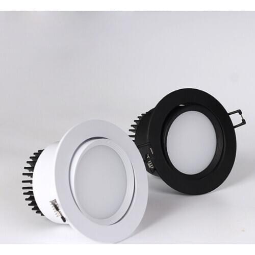Dimmable LED Recessed Downlight 3W 5W 7W 12W 15W Bhite/Black Body Ceiling Spot Light with 90-265V LED Driver 3000K 4000K 6000K