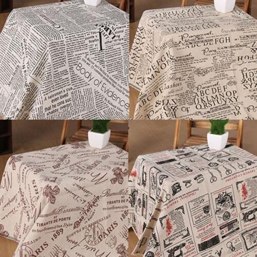 Sales! Vintage 50x150cm 4 Designs Newspaper Printed Cotton Linen Fabric For Clothing Curtain DIY Sewing