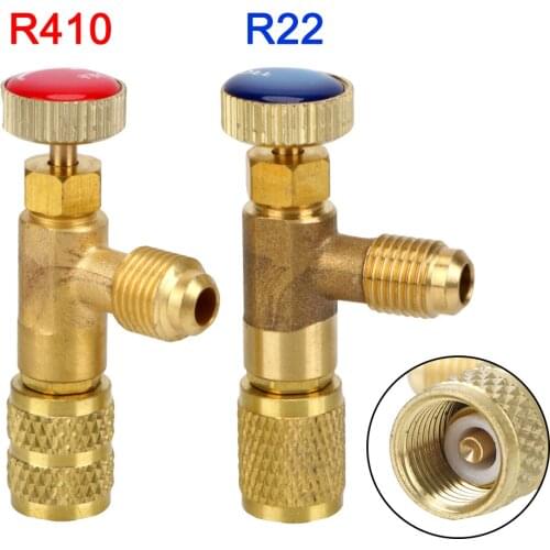 R410 Safety Adapter 1/4 " R22 Liquid Safety Valve Air Conditioning Refrigerant Air Conditioning Repair and Fluoride 2pcs