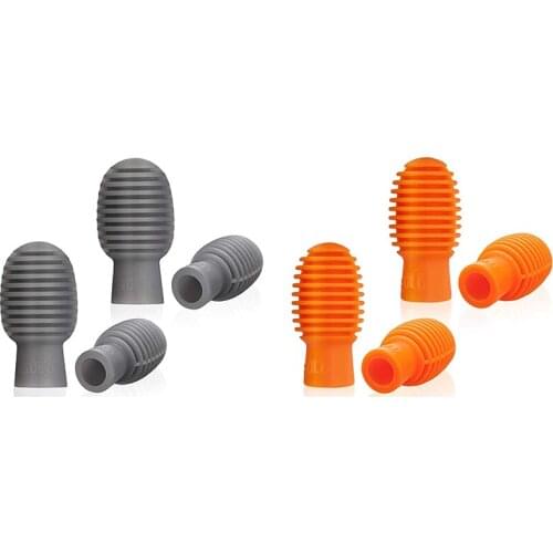 Solo 8Pcs Drum Mute Damper Accessory Rubber Practice Percussion Prompt Mute Replacement Drum Orange and Gray
