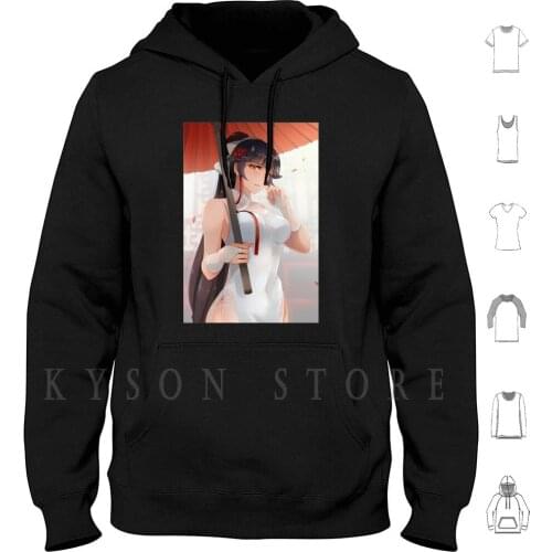 Azur Lane-Takao Hoodie long sleeve Azur Lane Takao Big Tits Boobs Oppai Cleavage Thigh Highs Stockings Thighs Legs