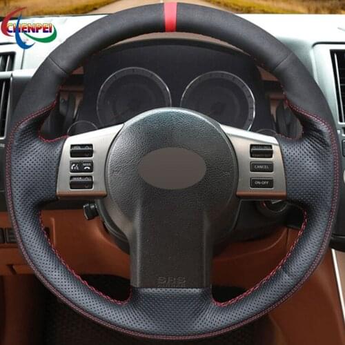 DIY Hand-Stitched Non-slip Black Leather Suede Steering Wheel Cover For Infiniti FX FX35 FX45 2003-2008 Car Interior Accessories