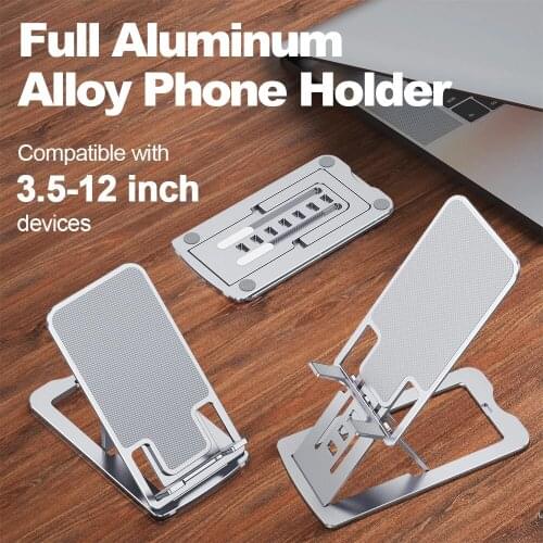 Universal Adjustable Metal Desktop Stand Slim Phone Holder for IPhone 12 ProMax Xiaomi Tablet Phone Stand Mount Support