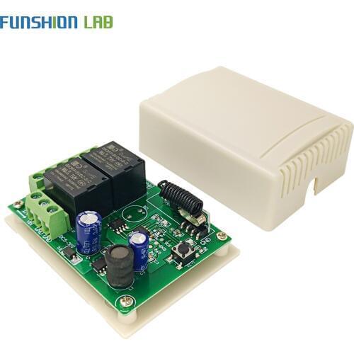 FUNSHION 433Mhz DC 6V 12V 24V Universal Wireless Remote Control Switch 2 CH RF Relay Receiver Module DC5-30V For Smart Home