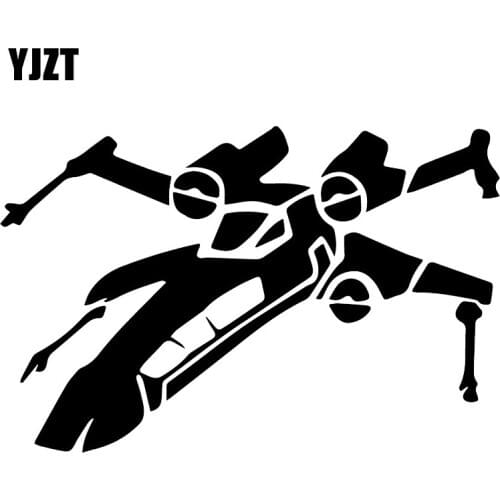 YJZT 16.7X10.9CM X-Wing Fighter Personality Rear Windshield Decoration Car Sticker C25-0701