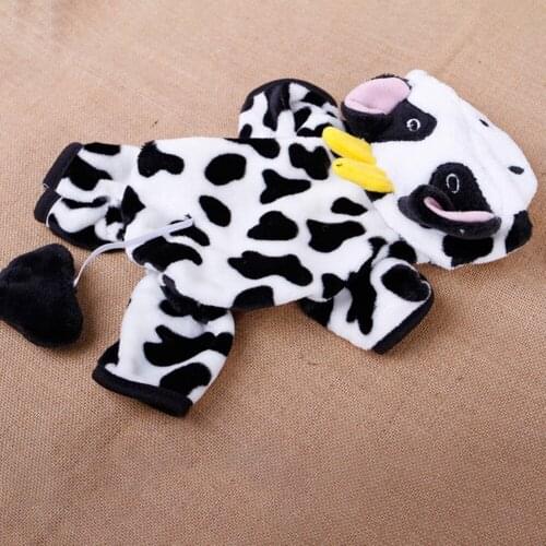 Pet Dog Jumpsuits Clothing for Dogs Pajamas Fleece Pet Dog Clothes for Dogs Coat Jacket Chihuahua Winter Soft Warm Cows Cosplay