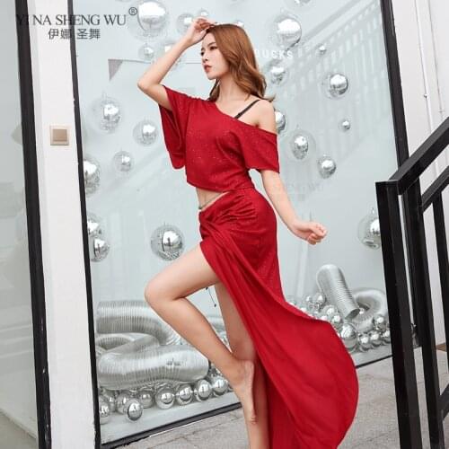 Women Belly Dance Practice Costume Top Skirt 2 Pieces Set Performance Wear Oriental Indian Dancer Beginners Training Clothes