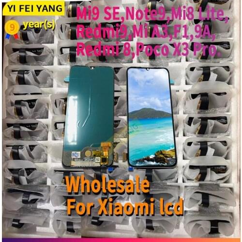 5pcs AAA Quality LCD Display Screen Digitizer For Xiaomi Redmi Oled Mi9 SE Note9 Mi8 Lite Redmi9 Mi A3 F1 9A Redmi 8 Poco X3