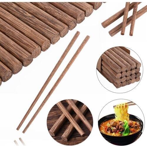 10 Pairs Wooden Chopsticks Wenge Wood Chinese Chopsticks Wooden Japanese Style Gift Dish