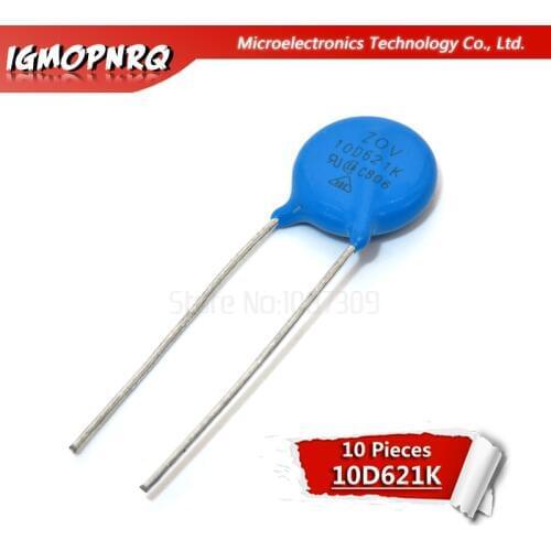 10pcs varistor 10D621K 620V piezoresistor 10D621