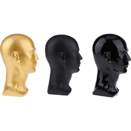 3pcs Free-Standing Male Mannequin Heads for Glasses ( Eyeglass & Sunglasses ), Hair Wigs, Headphone and Headsets Display