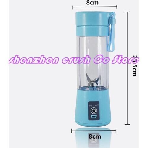 380ml 4/6 Blades Mini Portable Electric Fruit Juicer USB Rechargeable Smoothie Maker Blender Machine Sports Bottle Juicing Cup