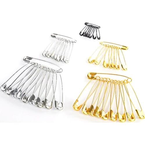50pcs Gold Silver Safety Pins DIY Sewing Tools Accessory Stainless Steel Needles Large Safety Pin Small Brooch Apparel Accessory