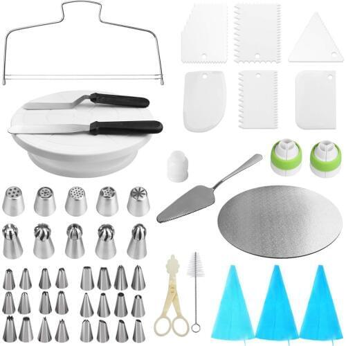 54 PCS Cake Stand White Wedding Cake Tools Fondant Bakeware Cake Decorating Supplies Dessert Table Pops