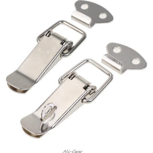 6pcs Metal Hardware Cabinet Boxes Spring Loaded Latch Catch Locking Toggle Hasps