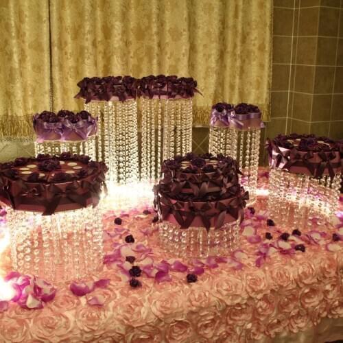 7pcs Crystal Clear Acrylic Round Cupcake Stands for Wedding Birthday Display High Quality CupCake Rack Christmas