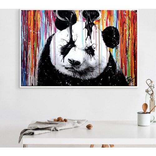 Abstract Panda Rhino Graffiti Canvas Paintings Wall Art Prints Poster Living Room Decor Paintings Home Childrens room Decor