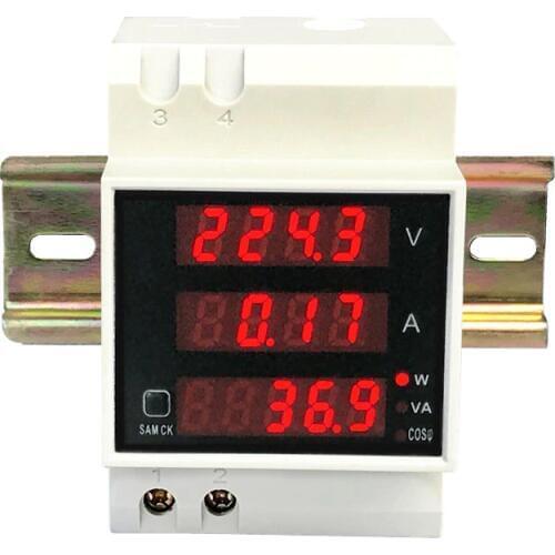 AC 110V 220V 100A Digital watt power meter Ammeter Voltmeter LED AC voltage current Active Power Factor multifunction meter