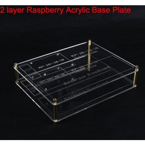 2 Layer Raspberry Pi Acrylic Experiment Plate for 830 Points Breadboard Expansion Board for Raspberry Pi 4B/3B+/3B