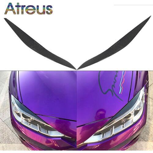 Atreus Car Styling Black Carbon Fiber Headlight Decorative Stickers For 2011-2013 BMW 5 Series BMW F10 M Performance Accessories