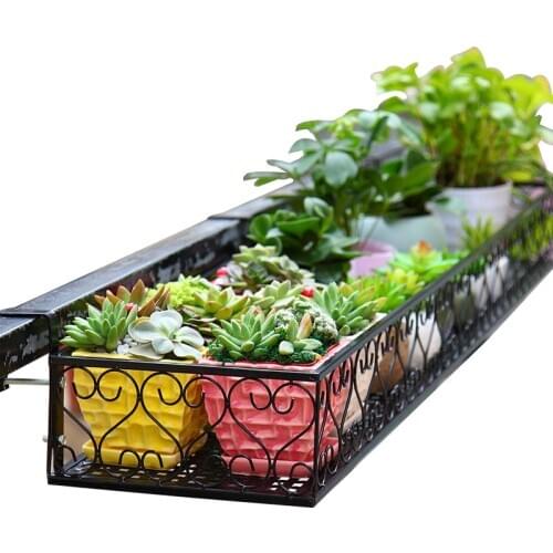 Balcony flower rack hanging wrought iron railing wall hanging flower pot rack guardrail multi-layer rack hanging shelf window