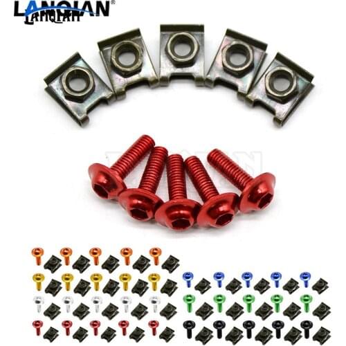 6mm Motorbike CNC Fairing body work Bolts Screws 5 pcs For Honda CBR 250RR MC22 400RR NC29 & Ducati 696 MONSTER 748 750SS