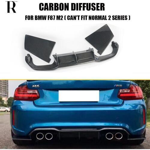 M2 Carbon Fiber Rear Bumper Diffuser With Side Splitter for BMW 87 M2 Base Coupe 2016 - 2019 3pcs/set