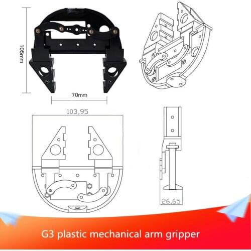 DIY G3 Plastic Mechanical Arm Gripper/Robot Arm Claw Metal Robot Arm Accessories Imitation industrial ABB Can kit with servo