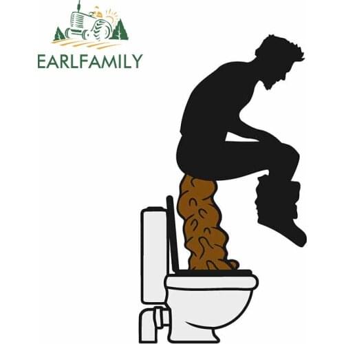 EARLFAMILY 13cm x 7.3cm for The Toilet Car Sticker Surfboard Personality Decoration Tuning Scratch Proof DIY Waterproof Decal