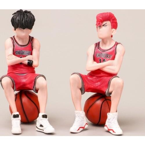 2Pcs/Set 15cm SLAM DUNK Sakuragi Hanamichi Action Figures Rukawa Kaede Model Toy Car Ornament Auto Interior Decoration