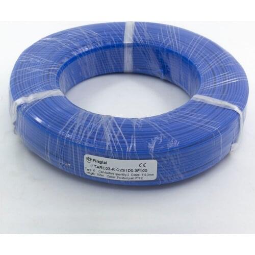 FTARE03 100m/1 roll K thermocouple PTFE extension wire compensation wire cable for temperature sensor