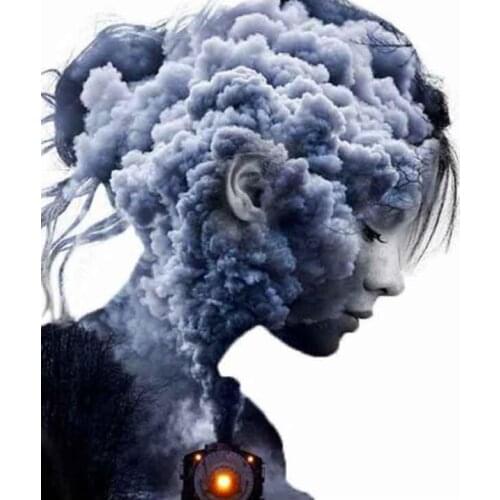 Girl diamond art painting mosaic embroidery abstract cloud picture puzzle rhinestones stickers home decor needlework craft diy