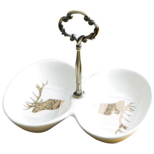 Creative portable double-cell drain soap box bathroom ceramic handmade soap dish soap box