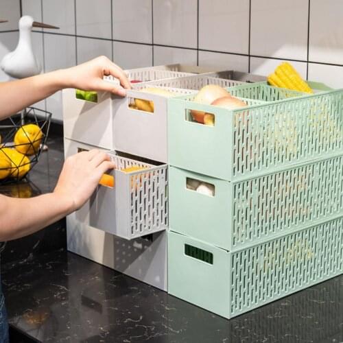 Storage Holder Large Capacity Handle Design Arranged Neatly Fruit Eggs Vegetables Separated Drain Basket Kitchen Organizer