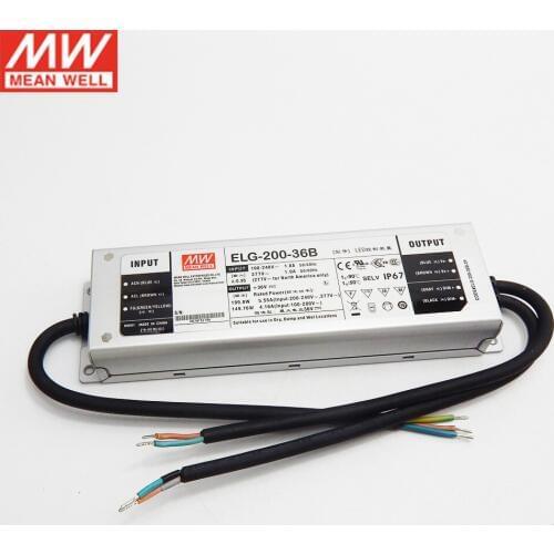 MEAN WELL ELG-200-36B-3Y 200W 5.55A 36V Dimmable LED Power Supply 110V/220V AC to 36V DC 200W waterproof IP67 Dimming led driver
