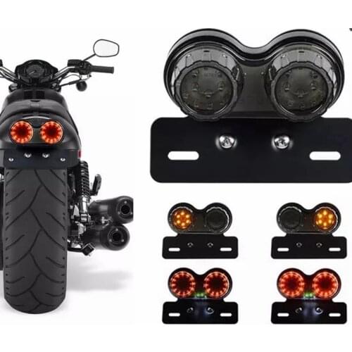 Motorcycle Turn Signal Brake Led Light License Plate Holder Tail Lights LED Brake Tail Lamps For Motorcyc Bobber Cafe Racer ATV